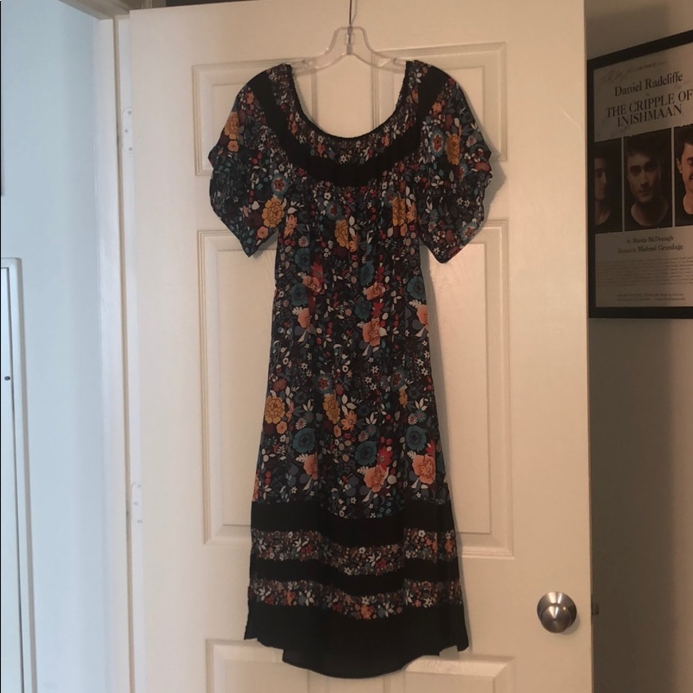 Loft floral off the shoulder dress